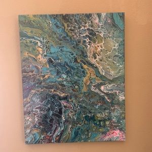 “Morning Glory” acrylic pour painting on canvas